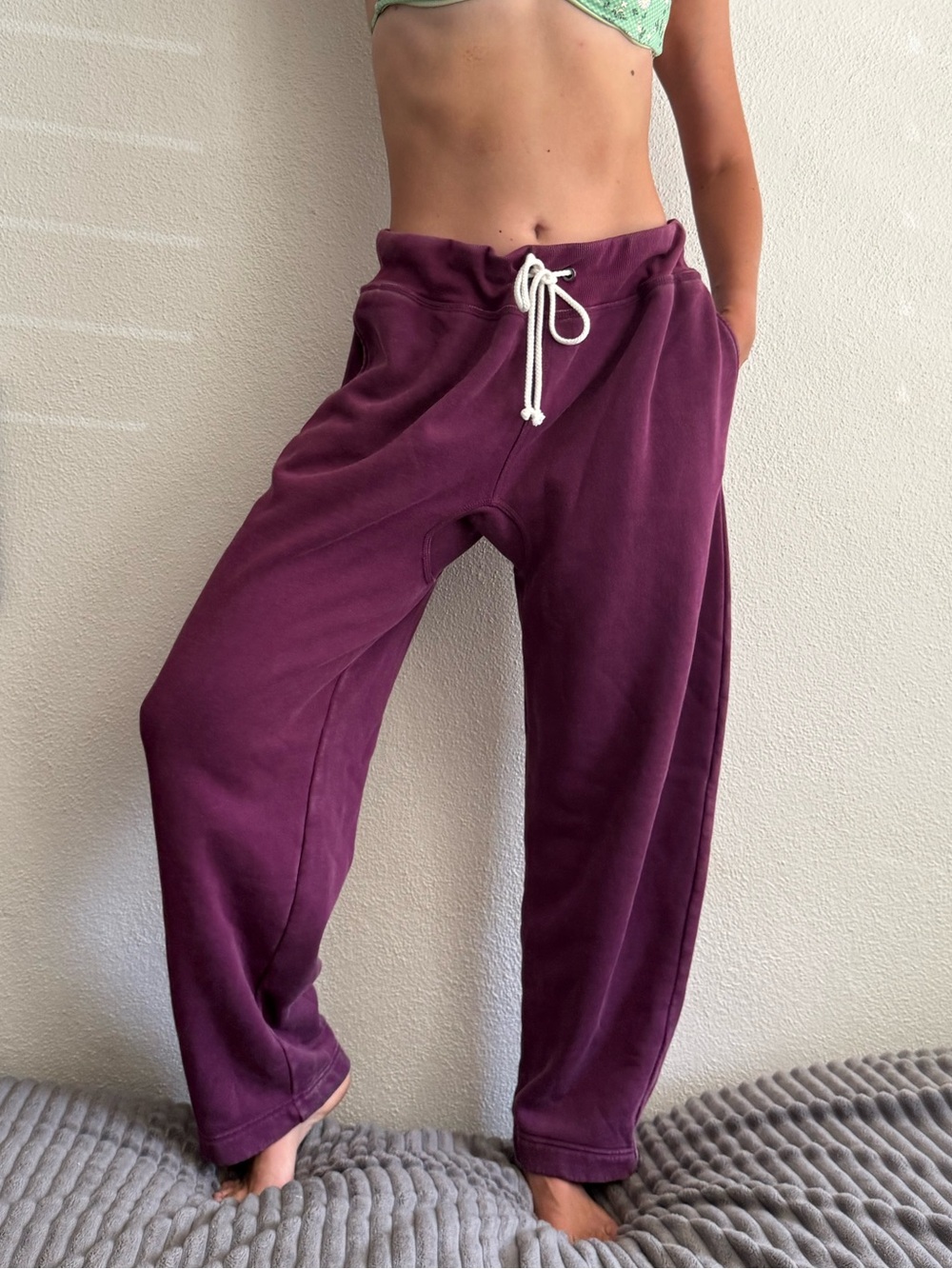 Free People Deep Mulberry Sweat Pants